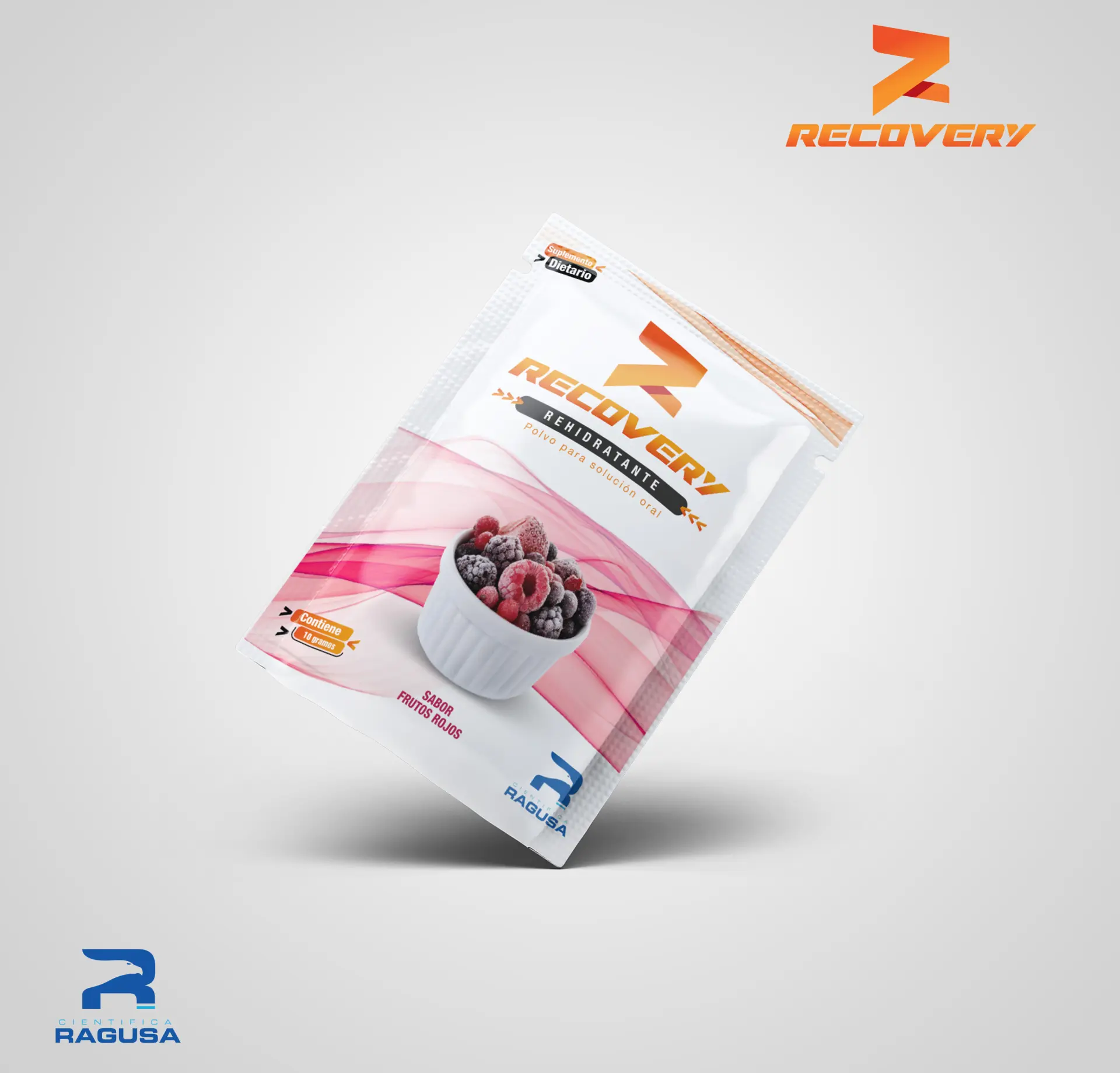Recovery Sabor Frutos Rojos - Exhibidor x 10 Sobres Sachets x 10 gr.
